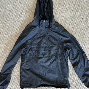 Black Unisex Half-Zip Rain Jacket/ Hoodie